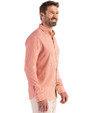 Texas Longhorns Alumni Cutter & Buck Skyline Epic Confidence Recycled Gingham Mens Long Sleeve Dress Shirt Texas Orange/White Side
