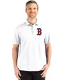 Boston Red Sox Cutter & Buck Advantage Refresh Epic Confidence Recycled Mens Big & Tall Tri-Blend Pique Polo White Front