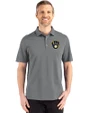 Milwaukee Brewers Cutter & Buck Advantage Refresh Epic Confidence Recycled Mens Big & Tall Tri-Blend Pique Polo Elemental Grey Front