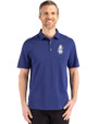 Chicago Cubs Cooperstown Cutter & Buck Advantage Refresh Epic Confidence Recycled Mens Big & Tall Tri-Blend Pique Polo Tour Blue Front