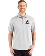 Miami Marlins Cutter & Buck Advantage Refresh Epic Confidence Recycled Mens Big & Tall Tri-Blend Pique Polo CONCRETE Front