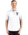 Texas Rangers Cutter & Buck Advantage Refresh Epic Confidence Recycled Mens Big & Tall Tri-Blend Pique Polo White Front