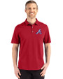 Atlanta Braves Cooperstown Cutter & Buck Advantage Refresh Epic Confidence Recycled Mens Big & Tall Tri-Blend Pique Polo Cardinal Red Front