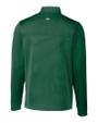 Philadelphia Eagles Cutter & Buck Traverse Stretch Eco Stripe Quarter Zip Mens Pullover Hunter Green Mannequin Back