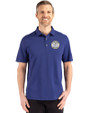 Milwaukee Brewers Cooperstown Cutter & Buck Advantage Refresh Epic Confidence Recycled Mens Big & Tall Tri-Blend Pique Polo Tour Blue Front