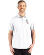 Chicago White Sox Stars & Stripes Cutter & Buck Advantage Refresh Epic Confidence Recycled Mens Big & Tall Tri-Blend Pique Polo White Front
