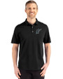 Miami Marlins Cooperstown Cutter & Buck Advantage Refresh Epic Confidence Recycled Mens Big & Tall Tri-Blend Pique Polo Black Front