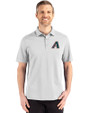 Arizona Diamondbacks Cooperstown Cutter & Buck Advantage Refresh Epic Confidence Recycled Mens Big & Tall Tri-Blend Pique Polo CONCRETE Front