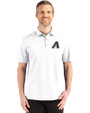 Arizona Diamondbacks Cooperstown Cutter & Buck Advantage Refresh Epic Confidence Recycled Mens Big & Tall Tri-Blend Pique Polo White Front
