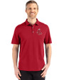 Boston Red Sox Cooperstown Cutter & Buck Advantage Refresh Epic Confidence Recycled Mens Big & Tall Tri-Blend Pique Polo Cardinal Red Front