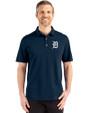 Detroit Tigers Mono Cutter & Buck Advantage Refresh Epic Confidence Recycled Mens Big & Tall Tri-Blend Pique Polo Liberty Navy Front