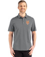 New York Mets Cutter & Buck Advantage Refresh Epic Confidence Recycled Mens Big & Tall Tri-Blend Pique Polo Elemental Grey Front