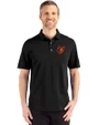 Baltimore Orioles Cooperstown Cutter & Buck Advantage Refresh Epic Confidence Recycled Mens Big & Tall Tri-Blend Pique Polo Black Front