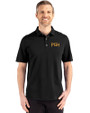 Pittsburgh Pirates City Connect Cutter & Buck Advantage Refresh Epic Confidence Recycled Mens Big & Tall Tri-Blend Pique Polo Black Front