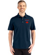Toronto Blue Jays City Connect Cutter & Buck Advantage Refresh Epic Confidence Recycled Mens Big & Tall Tri-Blend Pique Polo Liberty Navy Front