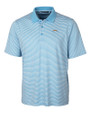 Los Angeles Chargers Cutter & Buck Forge Tonal Stripe Stretch Mens Polo Atlas Light Blue Mannequin