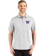 Washington Huskies Cutter & Buck Advantage Refresh Epic Confidence Recycled Mens Big & Tall Tri-Blend Pique Polo CONCRETE Front