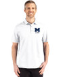 Michigan Wolverines Alumni Cutter & Buck Advantage Refresh Epic Confidence Recycled Mens Big & Tall Tri-Blend Pique Polo White Front