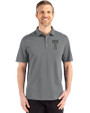 GA Tech Yellow Jackets College Vault Cutter & Buck Advantage Refresh Epic Confidence Recycled Mens Big & Tall Tri-Blend Pique Polo Elemental Grey Front