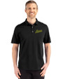 George Mason Patriots College Vault Cutter & Buck Advantage Refresh Epic Confidence Recycled Mens Big & Tall Tri-Blend Pique Polo Black Front
