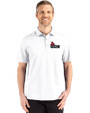 Central Missouri Mules Cutter & Buck Advantage Refresh Epic Confidence Recycled Mens Big & Tall Tri-Blend Pique Polo White Front