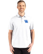 Kentucky Wildcats Cutter & Buck Advantage Refresh Epic Confidence Recycled Mens Big & Tall Tri-Blend Pique Polo White Front