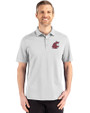 Washington State Cougars Cutter & Buck Advantage Refresh Recycled Cotton-Blend Pique Mens Big & Tall Polo CONCRETE Front