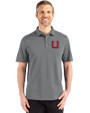 Utah Utes College Vault Cutter & Buck Advantage Refresh Epic Confidence Recycled Mens Big & Tall Tri-Blend Pique Polo Elemental Grey Front