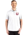 Utah Utes College Vault Cutter & Buck Advantage Refresh Epic Confidence Recycled Mens Big & Tall Tri-Blend Pique Polo White Front