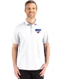 SMU Mustangs Cutter & Buck Advantage Refresh Epic Confidence Recycled Mens Big & Tall Tri-Blend Pique Polo White Front