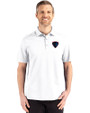 DePaul Blue Demons Cutter & Buck Advantage Refresh Epic Confidence Recycled Mens Big & Tall Tri-Blend Pique Polo White Front