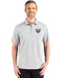 Oakland Golden Grizzlies Cutter & Buck Advantage Refresh Epic Confidence Recycled Mens Big & Tall Tri-Blend Pique Polo CONCRETE Front