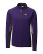 Baltimore Ravens Cutter & Buck Traverse Colorblock Stretch Quarter Zip Mens Pullover College Purple Mannequin