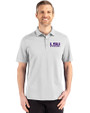 LSU Tigers Alumni Cutter & Buck Advantage Refresh Epic Confidence Recycled Mens Big & Tall Tri-Blend Pique Polo CONCRETE Front