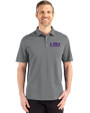 LSU Tigers Alumni Cutter & Buck Advantage Refresh Epic Confidence Recycled Mens Big & Tall Tri-Blend Pique Polo Elemental Grey Front