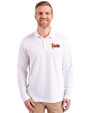 Arizona State Sun Devils Cutter & Buck Advantage Eco Tri-Blend Pique Mens Big and Tall Long Sleeve Polo White Front