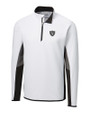 Las Vegas Raiders Cutter & Buck Traverse Colorblock Stretch Quarter Zip Mens Pullover White Mannequin