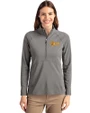 Arizona State Sun Devils Cutter & Buck Adapt Eco Knit Stretch Recycled Womens Half Zip Pullover Elemental Grey Front