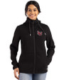 Lamar Cardinals Cutter & Buck Roam Epic Versatility Recycled Womens Full Zip Hooded Jacket Black Front