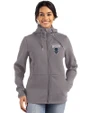 Howard Bison Cutter & Buck Roam Epic Versatility Recycled Womens Full Zip Hooded Jacket Elemental Grey Front