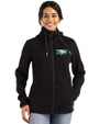 North Dakota Cutter & Buck Roam Epic Versatility Recycled Womens Full Zip Hooded Jacket Black Front