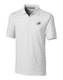 Miami Dolphins Cutter & Buck Forge Pencil Stripe Stretch Mens Polo White Mannequin