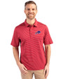 Buffalo Bills Cutter & Buck Forge Pencil Stripe Stretch Mens Polo Cardinal Red Front