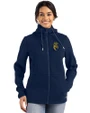FIU Panthers College Vault Cutter & Buck Roam Epic Versatility Recycled Womens Full Zip Hooded Jacket Navy Blue Front