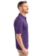 Baltimore Ravens Cutter & Buck Forge Pencil Stripe Stretch Mens Polo College Purple Side