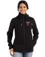 Texas A and M Aggies College Vault Cutter & Buck Roam Epic Versatility Recycled Womens Full Zip Hooded Jacket Black Front