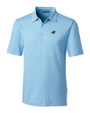 Carolina Panthers Cutter & Buck Forge Pencil Stripe Stretch Mens Polo Lakeshore Mannequin