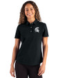 Michigan State Spartans Cutter & Buck Advantage Refresh Epic Confidence Recycled Womens Tri-Blend Pique Polo Black Front