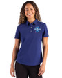 Indiana State Sycamores Cutter & Buck Advantage Refresh Epic Confidence Recycled Womens Tri-Blend Pique Polo Tour Blue Front