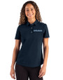 Spelman College Jaguars Cutter & Buck Advantage Refresh Epic Confidence Recycled Womens Tri-Blend Pique Polo Liberty Navy Front